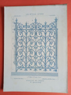 LES METAUX OUVRES 1883 LITHO FER FONTE CUIVRE ZINC " CLOTURE DE CHOEUR A L'EGLISE D'AINAY A LYON " 1 PLANCHE - Architecture