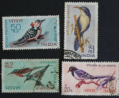India 1968 BIRDS ~ Wildlife Preservation - Fauna / Birds Complete Set Of 4 Stamps USED (Cancellation Would Differ) - Spechten En Klimvogels