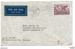 212 - 54 - Enveloppe Envoyée De Melbourne En Suisse 1946 - Lettres & Documents