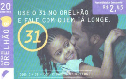 Brazil:Brasil:Used Phonecard, Anatel, 20 Creditos, Oi, Man And Girl - Brasilien
