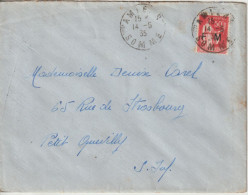 Lettre En Franchise FM 7 Oblitération 1935 Amiens - Militaire Zegels