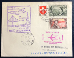 France Divers Sur Enveloppe - LUFTHANSA - Vol Inaugural PARIS SAN FRANCISCO 13.5.1960 - (B1766) - 1960-.... Lettres & Documents