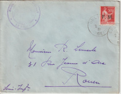 Lettre En Franchise FM 7 Oblitération 1938 Orly Avec Cachet De La Base - Military Postage Stamps