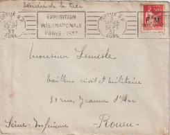 Lettre En Franchise FM 7 Oblitération 1937 Evreux - Timbres De Franchise Militaire