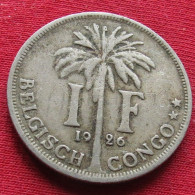Congo Belgian 1 Franc 1926 Belgish Wºº - 1910-1934: Albert I.