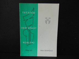 Programme Theater Der Stadt Koblenz " Fra Diavolo " 1964/1965 - Programmes