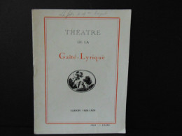 Programme Théâtre De La Gaité-Lyrique " La Fille De Mme Angot " 1928/1929 - Programmes