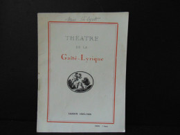 Programme Théâtre De La Gaité-Lyrique " Miss Helyett " 1925-1926 - Programmes