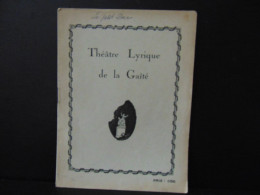 Programme Théâtre Lyrique De La Gaité " Le Petit Duc " - Programmes