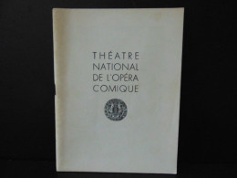 Programme Théâtre National De L'opéra Comique " Le Barbier De Séville " 1959 ( Page Du Milieu Désolidarisé ) - Programmes