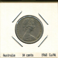 10 CENTS 1968 AUSTRALIA Moneda #AS257.E - 10 Cents