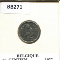 50 CENTIMES 1922 FRENCH Text BÉLGICA BELGIUM Moneda #BB271.E - 50 Centimes