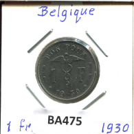 1 FRANC 1930 FRENCH Text BÉLGICA BELGIUM Moneda #BA475.E - 1 Frank