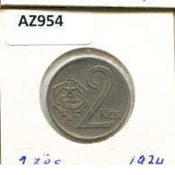 2 KORUN 1974 CHECOSLOVAQUIA CZECHOESLOVAQUIA SLOVAKIA Moneda #AZ954.E - Checoslovaquia