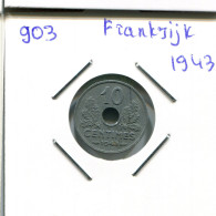 10 CENTIMES 1943 FRANCIA FRANCE Moneda #AN119.E - 10 Centimes