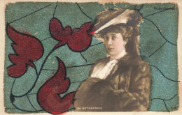 Olga NETHERSOLE * Carte Photo Avec Paillettes Reutlinger * Artiste * Spectacle Cinéma Théâtre Opéra Danse * Feuilles - Artistes