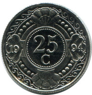 25 CENTS 1994 ANTILLAS NEERLANDESAS (From BU Mint Set) Moneda #AH079.E - Netherlands Antilles