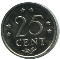 25 CENTS 1985 ANTILLAS NEERLANDESAS (From BU Mint Set) Moneda #AH064.E - Netherlands Antilles