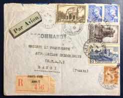 France Divers Sur Enveloppe De PARIS 1.2.1939 Pour HANOI, Tonkin - (B3434) - 1921-1960: Modern Period