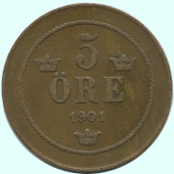 5 ORE 1901 SUECIA SWEDEN Moneda #AC668.2.E - Suède