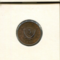 5 CENTS 1966 UGANDA Moneda #AR478.E - Oeganda