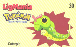 Brazil:Brasil:Used Phonecard, Telepar, 30 Units, Ligmania Pokemon, Caterpie, 2000 - Brasilien