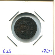 1824 S 1/4 STUIVER NEERLANDÉS NETHERLANDS EAST INDIA (SUMATRA) #VOC1361.7.E - Indes Néerlandaises