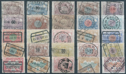 Belgium-Belgique,Belgio,The Cancellations From1900 To1916 On The 25 Revenue Stamps CHEMINS DE FER,Railways & Parcel Post - Oblitérés