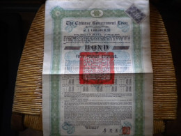 THE CHINESE GOVERNMENT LOAN - 50 £ Sterling  8%  CANTON KOWLOON RAILWAYS - 1925 - Asie
