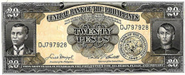 PHILIPPINES "ENGLISH" Série  20 Peso   JACINTO  #137d MACAPAGAL & CASTILLO NEUF - Philippines