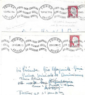 Curiosité Sur Lettre, 2 Empreintes Krag, Avec Le H Cassé (h) Sur Une Est Calle Noire Sur L'autre - Lettres & Documents