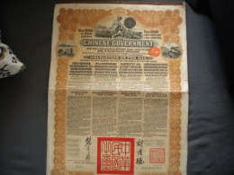 CHINESE GOVERNMENT REORG LOAN  20 £  1913 - Azië