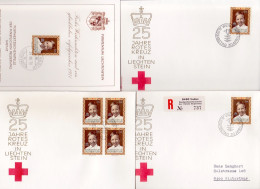 Liechtenstein 1970: Rotes Kreuz Prinz Franz Josef Wenzel (1962- 1991) Zu 460 Mi 526 Yv 478 Auf FDC+R-FDC+Block-FDC+Karte - FDC