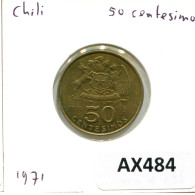 50 CENTESIMOS 1971 CHILI CHILE Pièce #AX484.F - Chili
