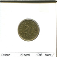 20 SENTI 1996 ESTONIE ESTONIA Pièce #AS682.F - Estland