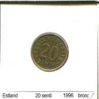 20 SENTI 1996 ESTONIE ESTONIA Pièce #AS682.F - Estonia