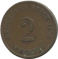 2 PFENNIG 1876 G ALLEMAGNE Pièce GERMANY #AE565.F - 2 Pfennig