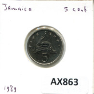 5 CENTS 1989 JAMAÏQUE JAMAICA Pièce #AX863.F - Jamaique