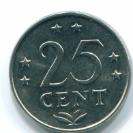 25 CENTS 1975 ANTILLES NÉERLANDAISES Nickel Colonial Pièce #S11603.F - Niederländische Antillen