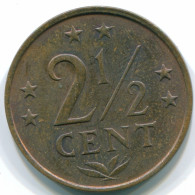 2 1/2 CENT 1976 ANTILLES NÉERLANDAISES Bronze Colonial Pièce #S10530.F - Antille Olandesi