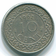 10 CENTS 1962 SURINAME NÉERLANDAIS NETHERLANDS Nickel Colonial Pièce #S13227.F - Suriname 1975 - ...