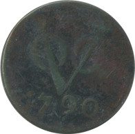 1790 UTRECHT VOC DUIT IINDES NÉERLANDAIS NETHERLANDS NEW YORK COLONIAL PENNY #VOC1245.8.F - Niederländisch-Indien