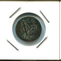 1746 HOLLAND VOC DUIT INDES NÉERLANDAIS NETHERLANDS NEW YORK COLONIAL PENNY #VOC2623.7.F - Niederländisch-Indien