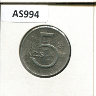 5 KORUN 1990 CZECHOSLOVAKIA Coin #AS994.U - Checoslovaquia