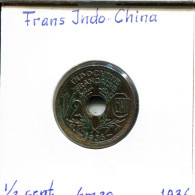 1/2 CENT 1936 FRENCH INDOCHINA Colonial Coin #AM473 - French Indochina