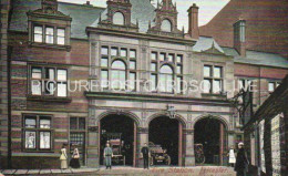FIRE STATION CLOSE UP LEICESTER OLD COLOUR POSTCARD LEICESTERSHIRE - Leicester
