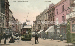 GRANBY STREET LEICESTER OLD COLOUR POSTCARD LEICESTERSHIRE TRAM - Leicester