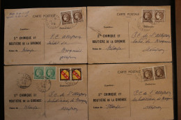 FRANCE CERES MAZELIN 4 CP 3 AVEC PAIRE N°681 ET 1 AVEC PAIRE N°680 + 2EX N°757 DE BLAYE STE CHIMIQUE & ROUTIERE GIRONDE - 1945-47 Ceres (Mazelin)