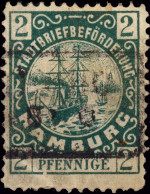 ALLEMAGNE / GERMANY - DR Privatpost HAMBURG (Hammonia) 2p Green P.11-1/2 - VF Used - Private & Lokale Post