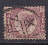 GB Line Engraved Victoria  1/2 D Red Plate ? Good Used - Oblitérés